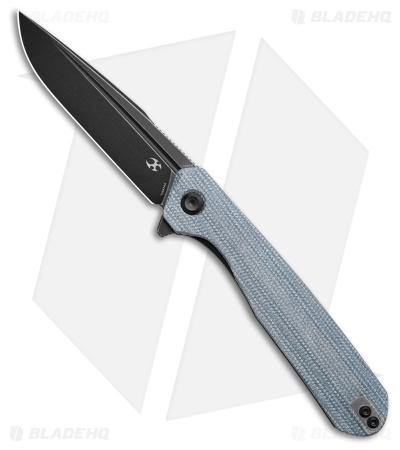 Kansept Knives Qilin Liner Lock Knife Blue G-10 (3.4" Black Stonewash)
