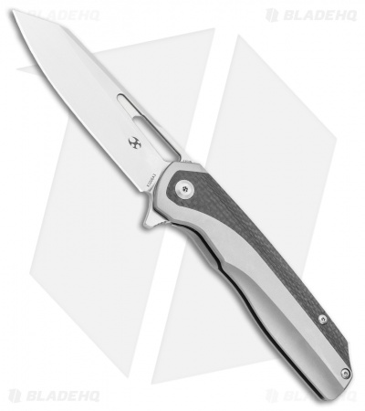 Kansept Knives Shard Frame Lock Knife Ti/Carbon Fiber (3.5" Stonewash)