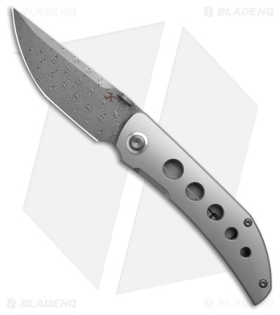 Kansept Knives Tarkin Frame Lock Knife Bead Blasted Titaninum (3.5" Damascus)