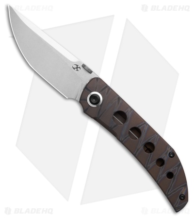 Kansept Knives Tarkin Frame Lock Knife Tiger Stripe Flamed Titanium (3.5" SW)