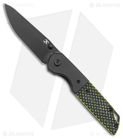 Kansept Knives Warrior DP Liner Lock Knife Black/Green G-10 (3.5" Black SW)
