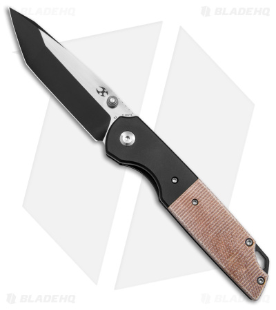 Kansept Knives Warrior Tanto Liner Lock Knife Bown Micarta (3 .5" Two-Tone)