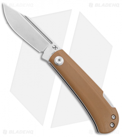 Kansept Knives Swan Wedge Lockback Knife Brown G-10 (2.5" Stonewash)