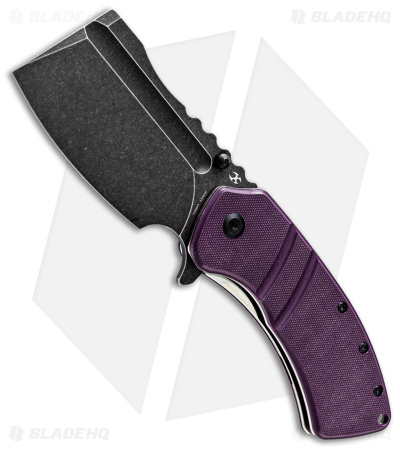 Kansept Knives XL Korvid Liner Lock Knife Purple G-10 (3.5" Black)