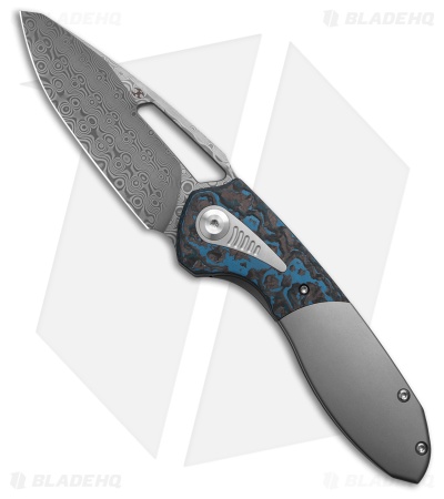 Kansept Thoth Frame Lock Knife Artic Storm Titanium (3.5" Damascus)