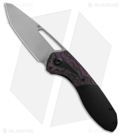 Kansept Thoth Frame Lock Knife Black SW Ti Purple Haze Carbon Fiber (3.5" Satin)