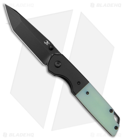 Kansept Warrior Tanto Liner Lock Knife Jade G-10 (3.46" Black Stonewash)
