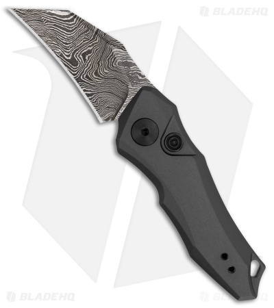 Kershaw Launch 10 Automatic Button Lock Knife Gray Aluminum (1.90" Damascus)
