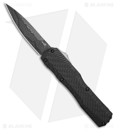 Kershaw Livewire OTF Automatic Knife Black Aluminum + CF (3.4" Damascus)