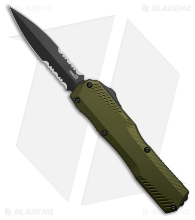 Kershaw Livewire D/E OTF Automatic Knife OD Green Al (3.4" Black PVD Serr)*DISC*