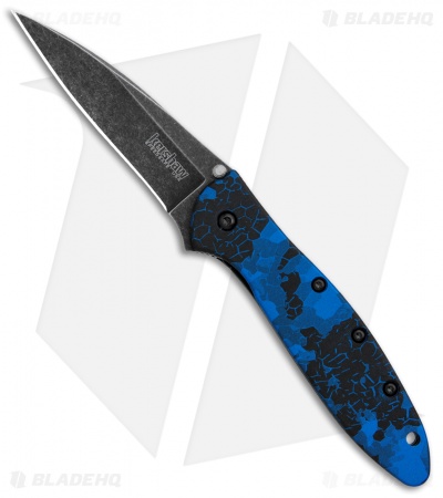 Kershaw Leek Spring Assisted Knife  A/O Digital Blue (3" Black SW) 1660DBLU
