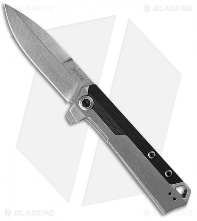 Kershaw Oblivion Assisted Opening Flipper Knife Black GFN (3.5" Stonewash) 3860