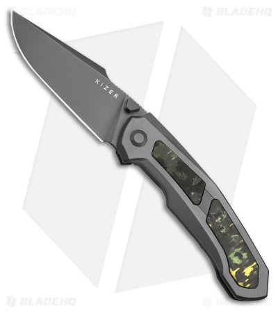 Kizer Cutlery Feweed Frame Lock Knife Ti + Toxic Storm FC (3" Gray) KI3694A2