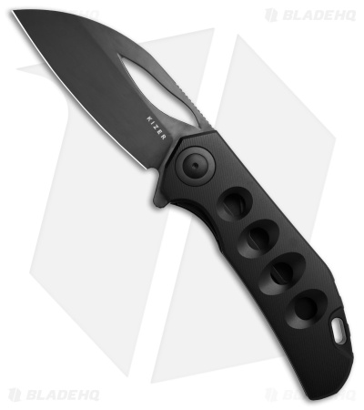 Kizer Hawk Liner Lock Knife Polished DLC Titanium (3.6" Black)