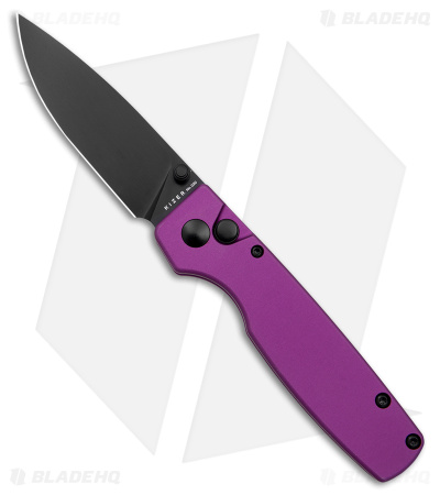 Kizer Vanguard Original Button Lock Knife Purple Aluminum (3