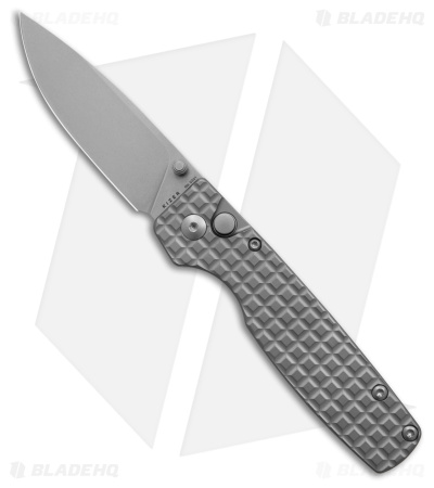 Kizer Vanguard Original XL Button Lock Knife Frag Gray Titanium (3.3" Stonewash)