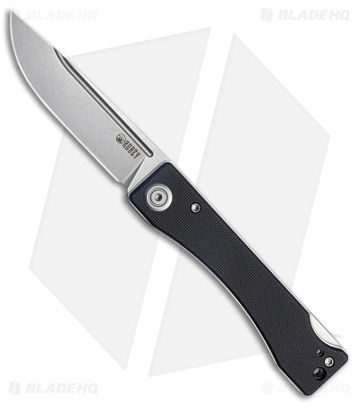 Kubey Knives Akino Lockback Knife Black G-10 (3.03 Bead Blast)
