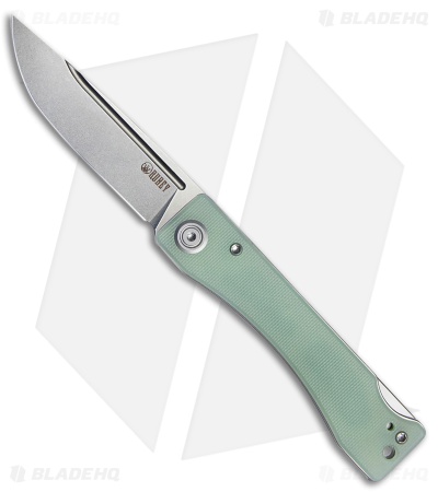 Kubey Knives Akino Lockback Knife Jade G-10 (3.03 Bead Blasted)