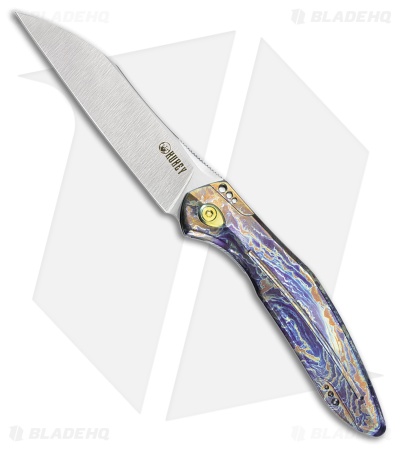Kubey Barracuda Liner Lock Knife Flame Titanium (3.3" Satin M390)