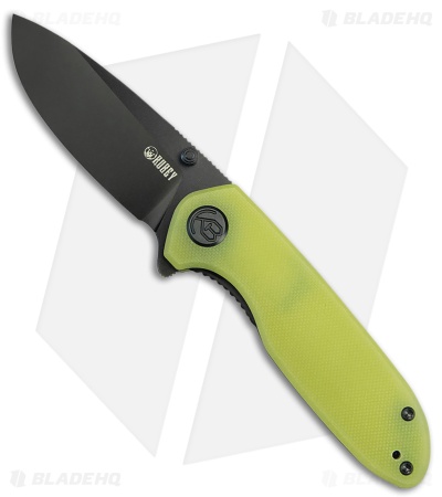 Kubey Knives Belus Liner Lock Knife Yellow G-10 (3" Black SW)