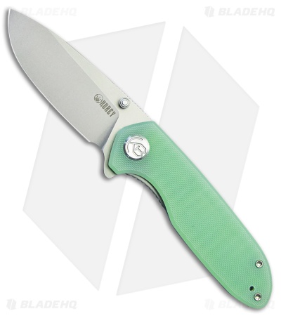 Kubey Knives Belus Liner Lock Knife Jade G-10 (3" Stonewash)
