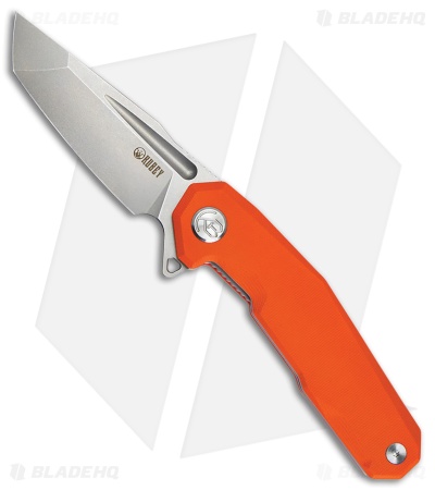 Kubey Carve Nest Liner Lock Knife Orange G-10 (3.27" Bead Blast) KB237I