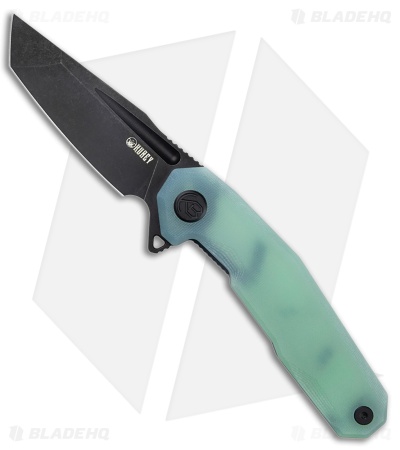 Kubey Carve Nest Liner Lock Knife Jade G-10 (3.27" Black Stonewash) KB237F