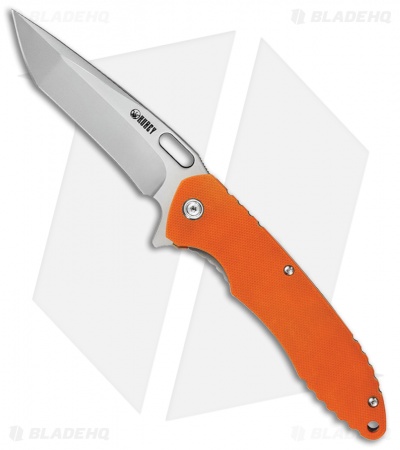 Kubey KU065 Dark Knight Liner Lock Knife Orange G-10 (3.75" Satin)
