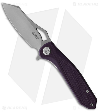 Kubey Drake Nest Liner Lock Knife Purple G-10 (3.4" Sandblast M390)