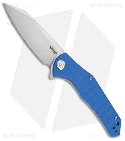 Kubey Flash Liner Lock Flipper Knife Blue G-10 (3.8" Bead Blast)