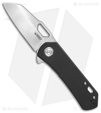 Kubey Duroc Liner Lock Flipper Knife Black G-10 (2.9" Satin) KU332A
