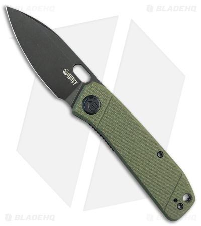 Kubey Knives Hyde Drop Point Liner Lock Knife OD Green G-10 (3
