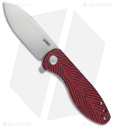 Kubey Master Chief Liner Lock Knife Black/Red G-Mascus (3.4" Stonewash)