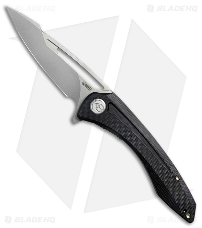 Kubey Knives Merced Harpoon Liner Lock Knife Black G-10 (3.5