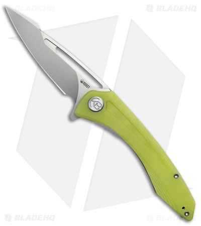 Kubey Knives Merced Harpoon Liner Lock Knife Translucent Yellow G-10 (3.5" SW)