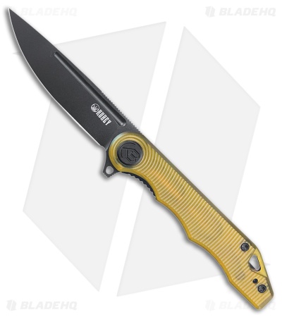 Kubey Knives Tiguass Mizo Liner Lock Knife Yellow Ultem (3.2" Black SW)