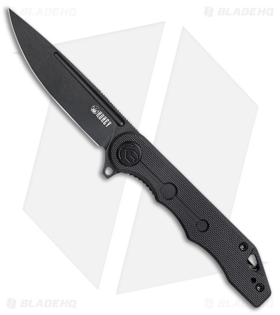 Kubey Mizo Liner Lock Knife Black G-10 (3.15" Black Stonewash) KU312B