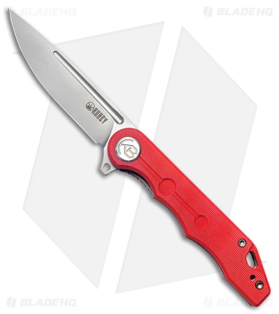 Kubey Mizo Liner Lock Knife Red G-10 (3.15" Bead Blast) KU312K