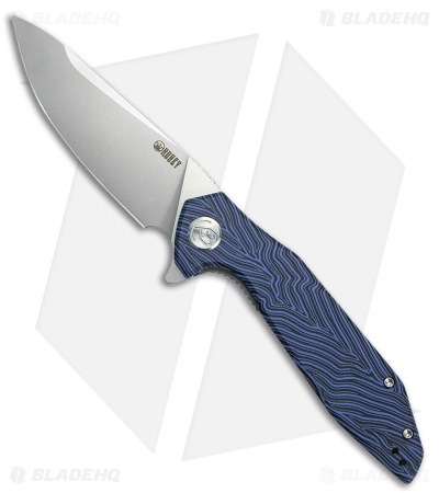 Kubey Nova Liner Lock Knife Black/Blue G-Mascus (3.7" Bead Blast) KU117J