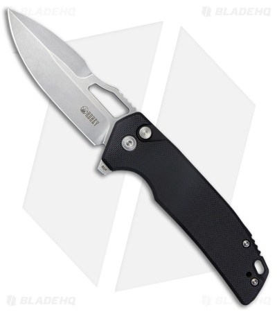 Kubey RDF Button Lock Knife Black G-10 (3.11" Bead Blast) KU316E