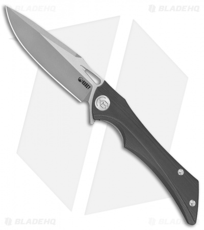 Kubey Raven Liner Lock Knife Black G-10 (3.5" BB AUS-10A)