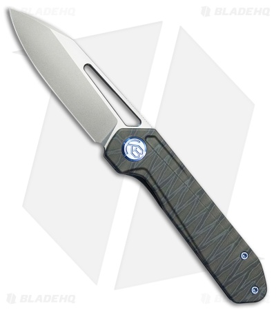 Kubey Royal Frame Lock Knife Flamed Titanium (2.9" Bead Blast) KB321N