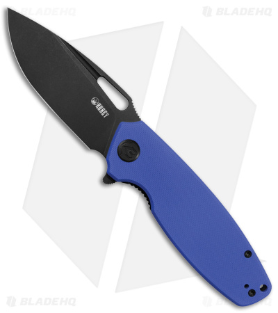 Kubey Tityus Liner Lock Knife Blue G-10 (3.3" Black Stonewash)