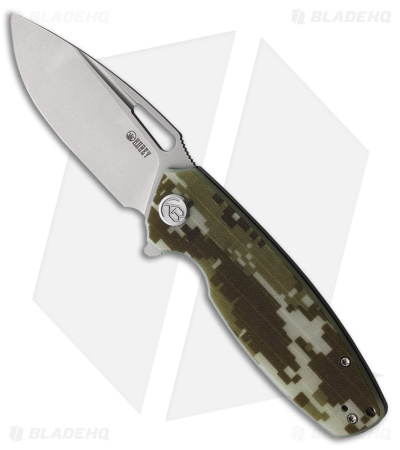 Kubey Tityus Liner Lock Knife Camo G-10 (3.3" Stonewash)