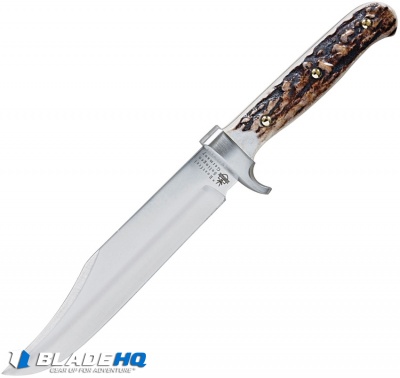 Linder Rehwappen Hakenerl Bowie Fixed Blade Knife Stag (6.5" Satin)