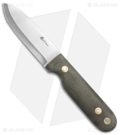 LT Wright Bushcrafter Scandi Fixed Blade Knife Green Micarta (4