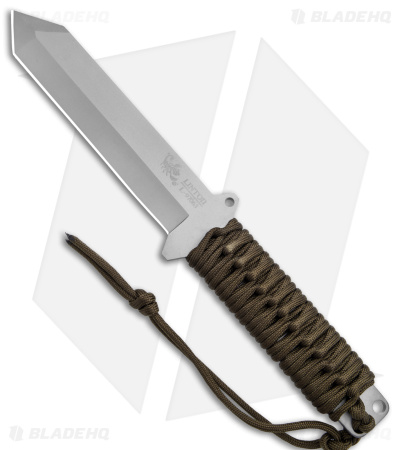 Linton Cutlery Platypus Fixed Blade Knife Green Paracord (6.6" Satin) L-97063A