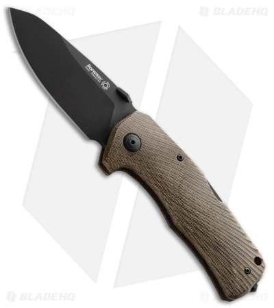LionSteel TM1 Lockback Knife Green Canvas Micarta (3.5" Black)