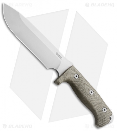 LionSteel M7 Hunting Fixed Blade Knife Tan Micarta (7" Satin)