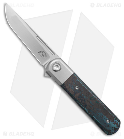 Liong Mah Design T-1 Frame Lock Knife Artic Storm Fat CF/Ti (3.5" Satin)